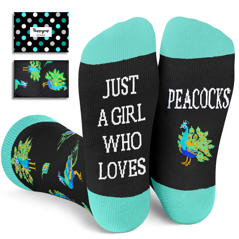 Funny Socks for Women - Peacock Gifts for Peacock Lovers, Peacock Socks for Female Teen Girls