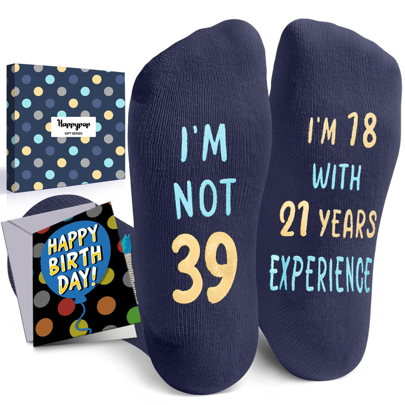 39th Years Old Birthday Gifts for Men - Socks for 39 Year Olds, Gift Ideas for 39 Year Old Man Woman, 39th Birthday Socks