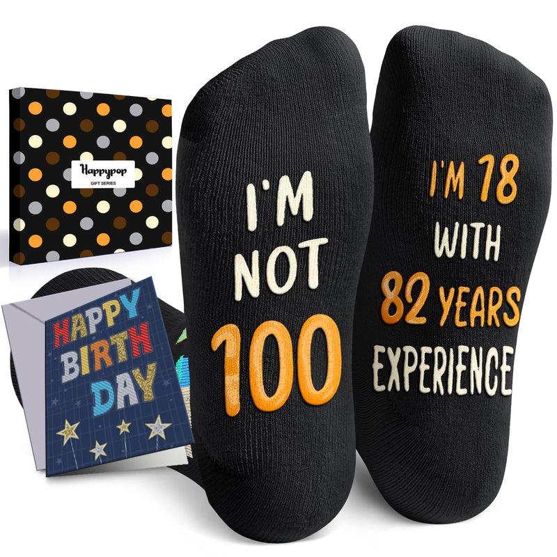 100th Years Old Birthday Gifts for Men - Socks for 100 Year Olds, Gift Ideas for 100 Year Old Man Woman, 100th Birthday Socks