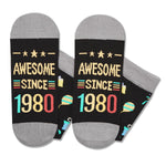 HAPPYPOP 1980 Birthday Gift Ideas for Men Women - Socks for 44 Year Old Middle Aged Man Woman, Best Gifts for 44 Year Olds, 44th Birthday Gifts for Him Her