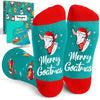 Christmas Gifts for Teens Men Women - Green Christmas Stockings Secret Santa Socks Xmas Stocking Stuffers for Goat Lovers