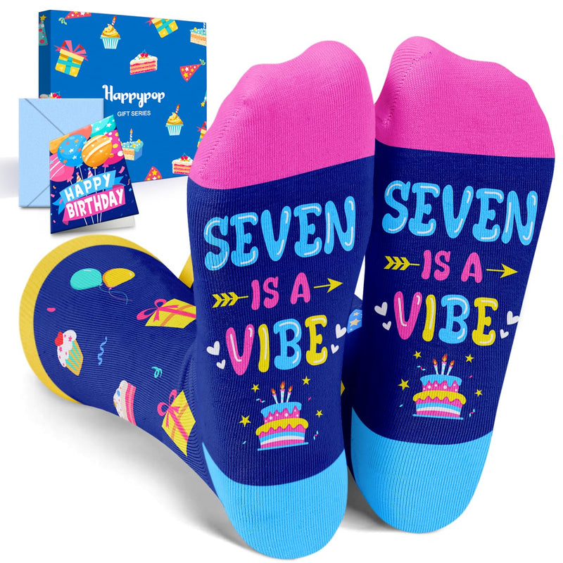 7th Birthday Gifts Ideas Socks - Gifts for Girls Boys Age 7, Presents for 7 Year Olds, Seven Year Old Gifts for Kids