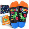 9th Birthday Gifts Ideas Socks - 9 Year Old Socks for Kids, Gifts for Child Boys Girls Age 9, Birthday Gift Box with Greeting Card