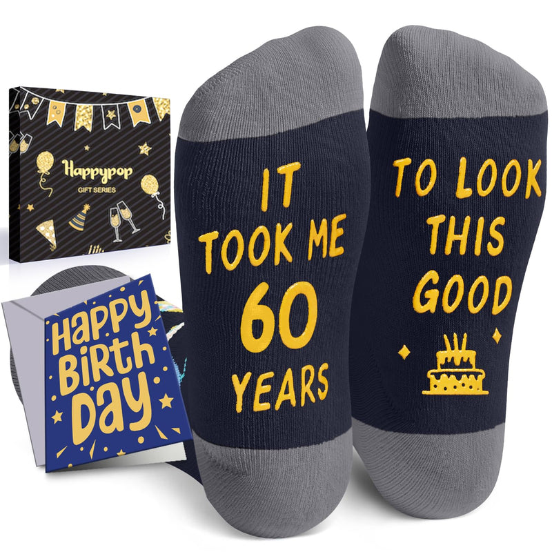 60th Birthday Gifts Ideas - Socks for 60 Year Olds, 60th Birthday Gifts for Him Her, Best Gifts for 60 Year Old Man Woman In Black