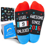 HAPPYPOP 9 Year Old Birthday Gifts Socks Ideas - 2016 Birthday Gifts for Nine Year Olds, Presents for 9 Year Old Boys Girls in Gift Box with Greeting Card