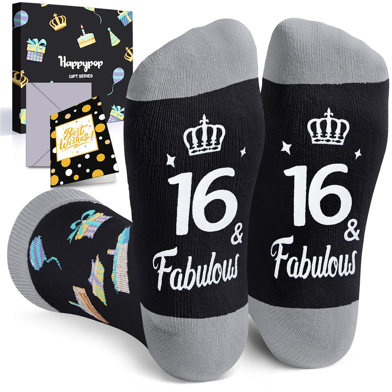 16th Birthday Gifts Ideas Socks - 16 Year old Boy Girl Gifts, Happy Birthday Gifts for 16 Years