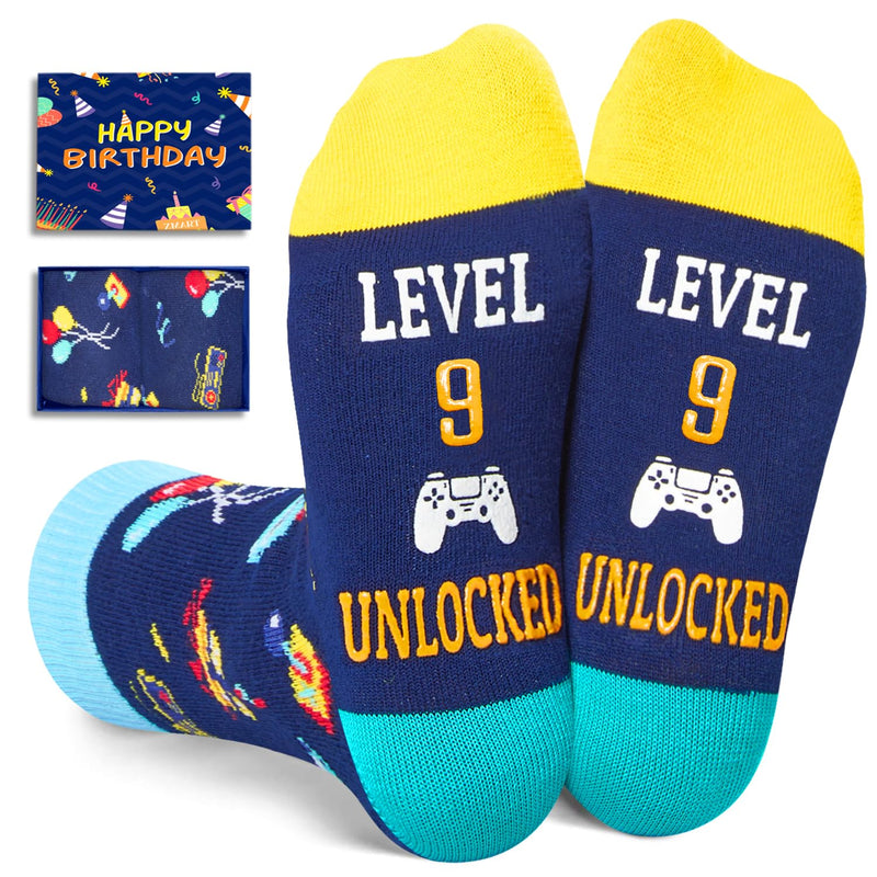 9th Years Old Birthday Gifts for Boys - Socks for Boys Girls Age 9, Nine Year Old Gifts for Kids, Presents for 9 Year Olds, 9 Year Old Gift Ideas