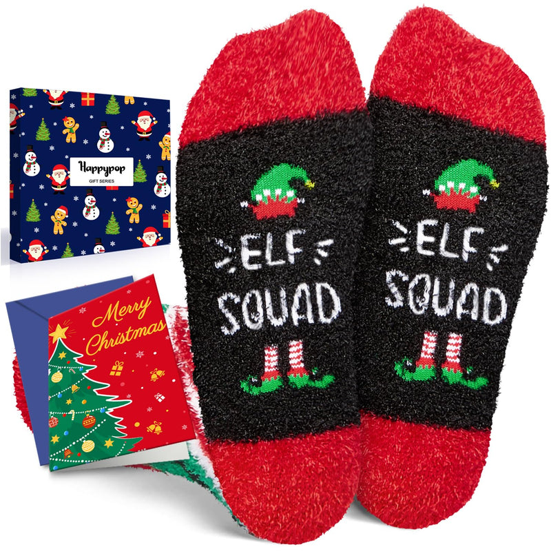 Christmas Gifts Stocking Socks for 7-9 years old Kids - Little Elf Secret Santa Socks With Greeting Card