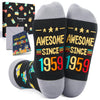 1959 Birthday Gift Ideas for Men Women - Socks for 65 Year Old Middle Aged Man Woman, Best Gifts for 65 Year Olds, 65th Birthday Gifts for Him Her