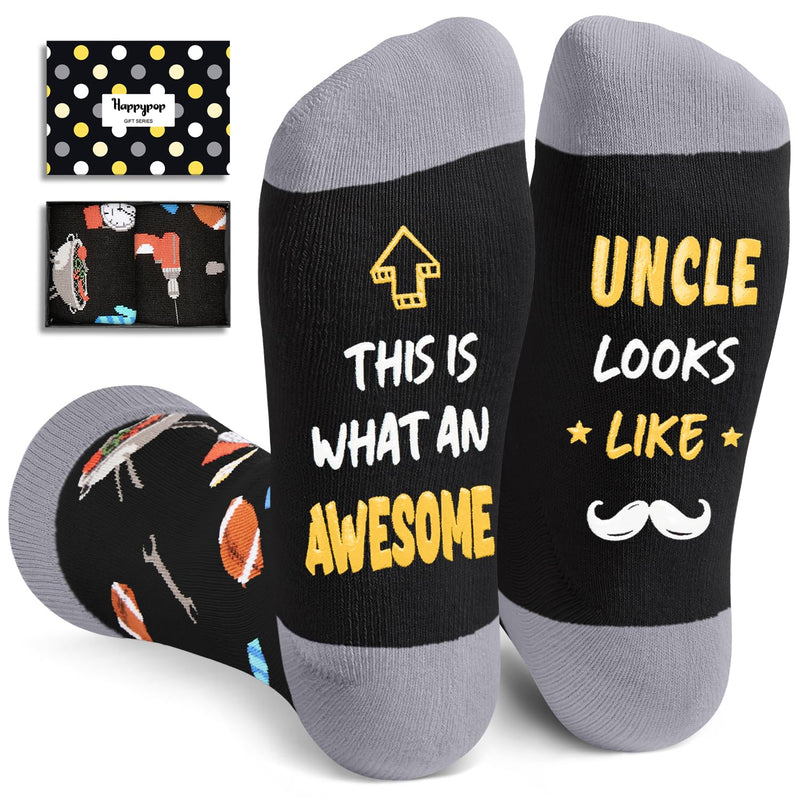 HAPPYPOP Funny Uncle Gifts From Niece Nephew - Tio Gifts Uncle Birthday Gifts, Favorite Uncle Gifts Funny Uncle Gifts, Uncle Socks