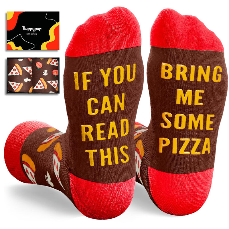 HAPPYPOP Pizza Socks for Women Men - Pizza Gifts For Lovers Makers, Pizza Stuff White Elephant Gifts