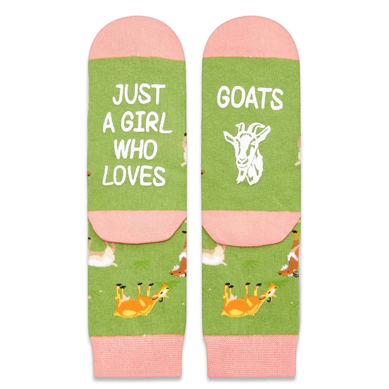 Zmart Funny Goat Gifts for Girls - Goat Socks for Goat Lovers Farm Animal Socks Goat Stuff Kid 10-12 Years