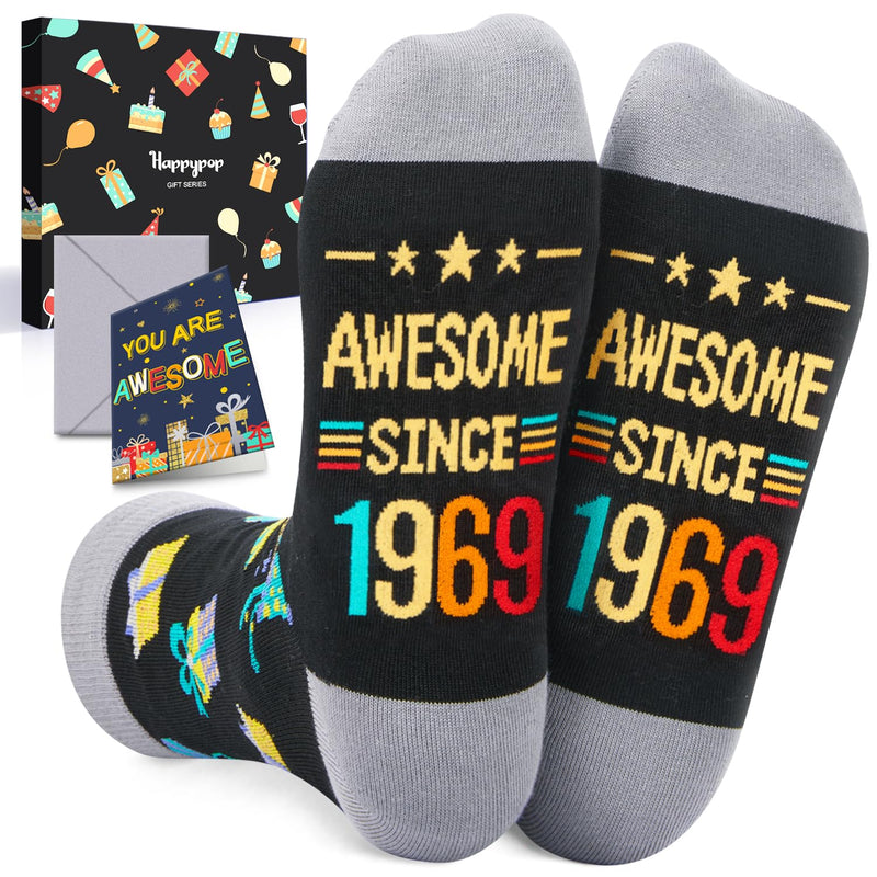 1969 Birthday Gift Ideas for Men Women - Socks for 55 Year Old Middle Aged Man Woman, Best Gifts for 55 Year Olds, 55th Birthday Gifts for Him Her