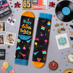 65th Birthday Gifts Ideas Socks - Gifts for Guys in Their 65s, 65th Birthday Socks for Men Women, 65 Year Old Gifts for Man Woman