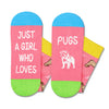 Funny Pugs Socks for Girls - Crazy Pugs Gifts Silly Fun Weird Gifts In Pink