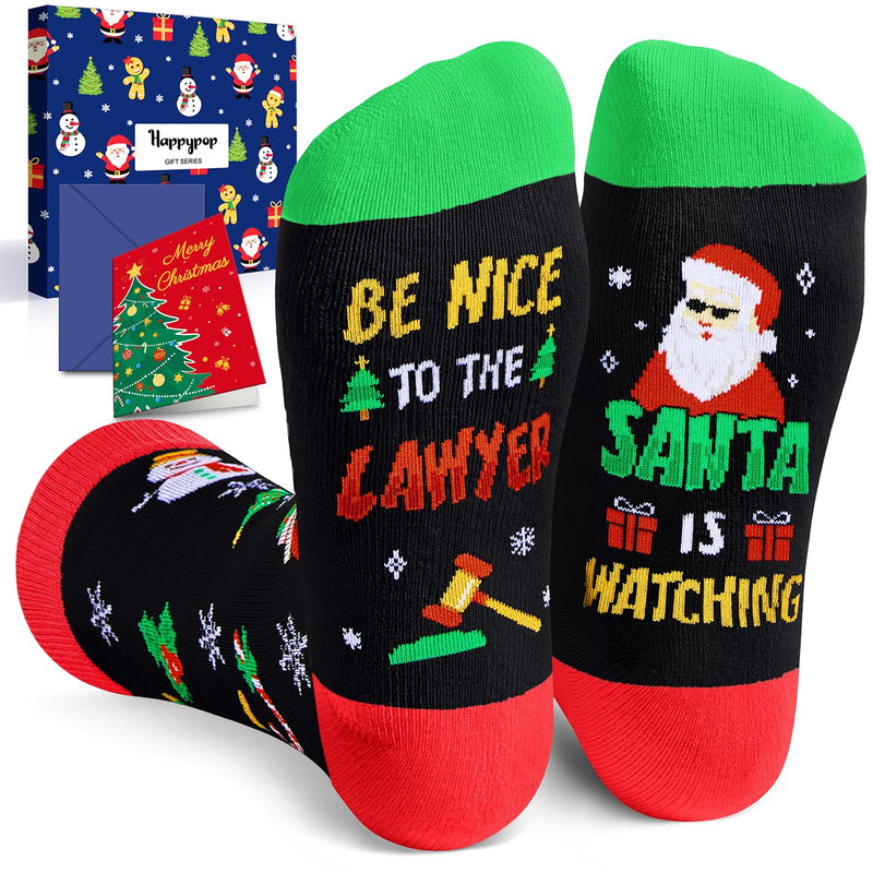 Christmas Gifts Stocking Socks For Men - Secret Santa Socks Xmas Stocking Stuffers For Him Dad Lawyer Law Student Attorney