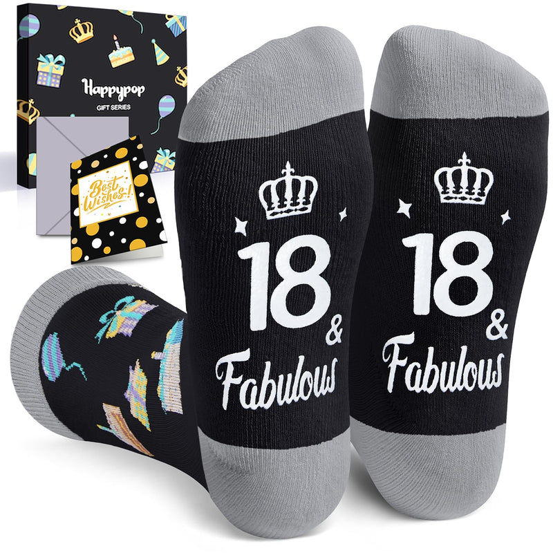 18th Birthday Gifts Ideas Socks - Gag Young Adult Gifts for 18 Year old Boy Girl, Funny Birthday Socks for Adults