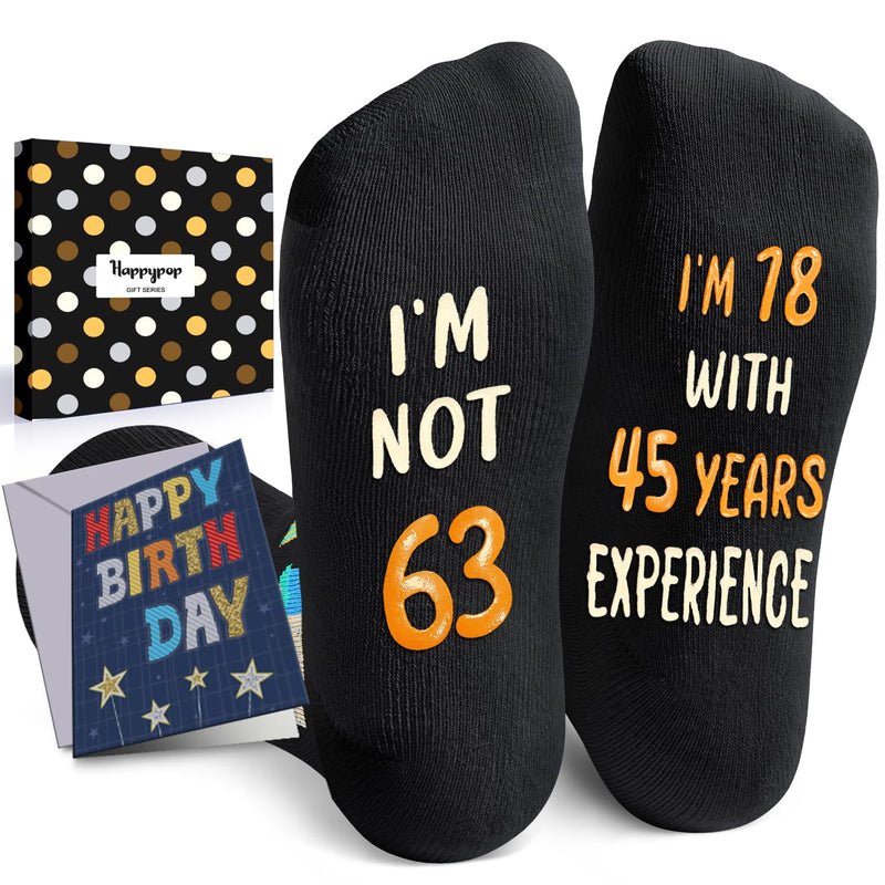 63rd Years Old Birthday Gifts for Men - Socks for 63 Year Olds, Gift Ideas for 63 Year Old Man Woman, 63rd Birthday Socks