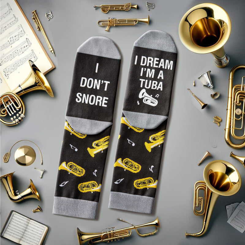 HAPPYPOP Tuba Gifts for Men Women - Tuba Socks for Tuba Player, Tubaist Gifts Music Gifts Teens