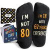 80th Years Old Birthday Gifts for Men - Socks for 80 Year Olds, Gift Ideas for 80 Year Old Man Woman, 80th Birthday Black Socks