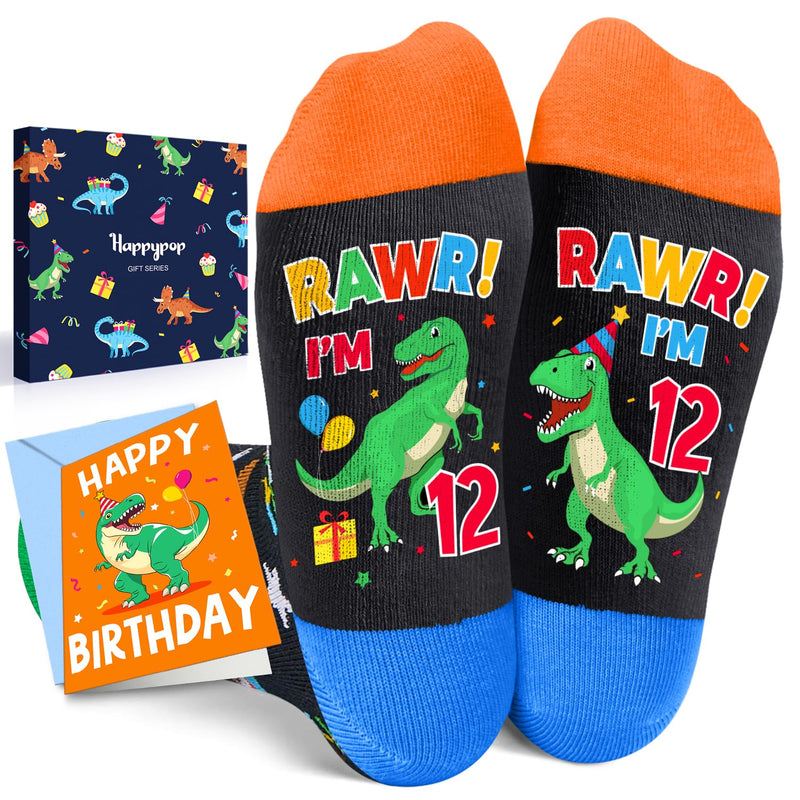 12th Birthday Gifts Ideas Socks - 12 Year Old Socks for Kids, Gifts for Tween Boys Girls Age 12, Birthday Gift Box with Greeting Card