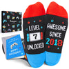 HAPPYPOP 7 Year Old Birthday Gifts Socks Ideas - 2018 Birthday Gifts for Seven Year Olds, Presents for 7 Year Old Boys Girls in Gift Box with Greeting Card