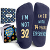 32nd Years Old Birthday Gifts for Men - Socks for 32 Year Olds, Gift Ideas for 32 Year Old Man Woman, 32nd Birthday Socks