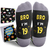 HAPPYPOP 19th Birthday Gifts Ideas for Boys - Socks for Teens Age 19, Presents for 19 Year Old Men, Birthday Gift Box with Greeting Card