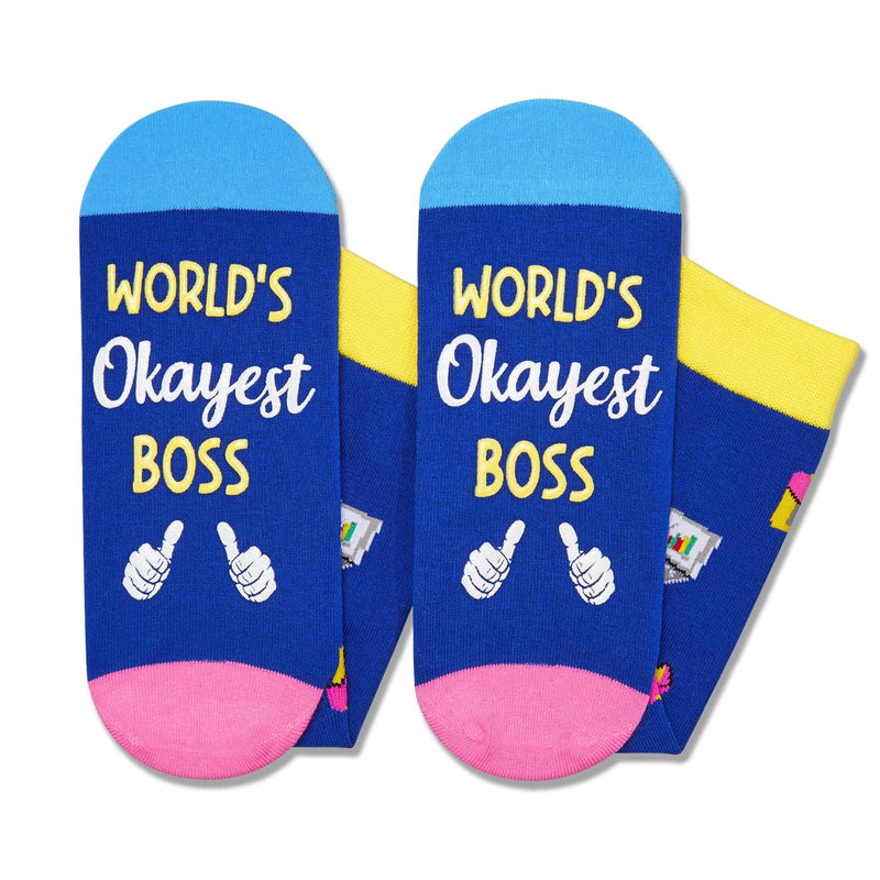 HAPPYPOP Boss Gifts Ideas Socks - Boss Gifts For Men Women, Cool Boss Gifts Male Female Worlds Best Boss Women Retirement Socks With Greeting Card