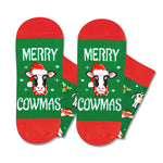 Christmas Gifts for Men Women - Green Christmas Stockings Secret Santa Socks Xmas Stocking Stuffers for Cow Lovers Cow Gifts