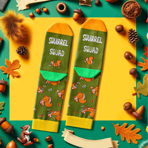 Funny Squirrel Gifts for Squirrel Lovers, Squirrel Socks Silly Fun Socks Stocking Stuffers for Mom and Dad