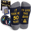 50th Birthday Gifts Ideas - Socks for 50 Year Olds, 50th Birthday Gifts for Him Her, Best Gifts for 50 Year Old Man Woman In Black