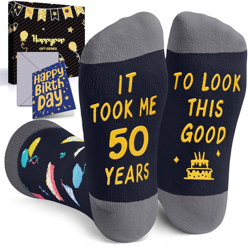 50th Birthday Gifts Ideas - Socks for 50 Year Olds, 50th Birthday Gifts for Him Her, Best Gifts for 50 Year Old Man Woman In Black