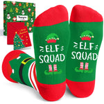 Christmas Gifts Stocking Socks for Women - Secret Santa Socks Black Elf Socks for Men, Xmas Stocking Stuffers for Mom Dad