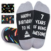 7th Birthday Gifts for Boys - Socks for Boys Girls Age 7, Presents for 7 Year Olds, 7 Year Old Boy Gift Ideas, Black