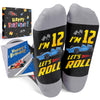 HAPPYPOP 12 Year Old Birthday Gifts Socks Ideas - Twelve Year Old Gifts in Birthday Greeting Card, Presents for 12 Year Old with Birthday Box, Gifts for Tween Boys Girls Age 12