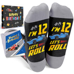 HAPPYPOP 12 Year Old Birthday Gifts Socks Ideas - Twelve Year Old Gifts in Birthday Greeting Card, Presents for 12 Year Old with Birthday Box, Gifts for Tween Boys Girls Age 12