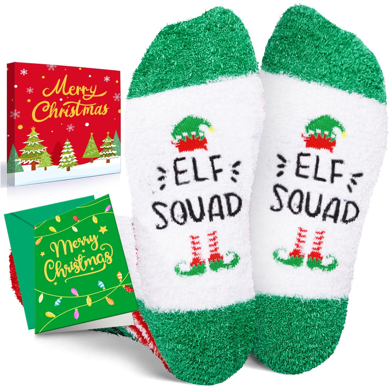 Christmas Gifts for 7-9 years old Kids - Little Elf Socks Secret Santa Stocking Stuffers Boys Girls with Greeting Card