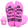 September Birthday Gifts for Women Birthday Presents Birthday Socks, Queen Gifts Queen Socks, Socks for Her Female