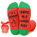 Christmas Gifts Stocking Socks for Women Men - Secret Santa Socks Xmas Stocking Stuffers for Teens Penguin Gifts