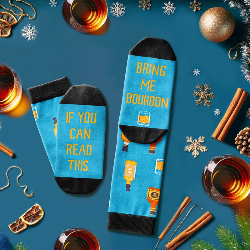 Drink Gifts for Men - Funny Novelty Crazy Socks, Bourbon Gifts Beer Stocking Stuffers for Teens