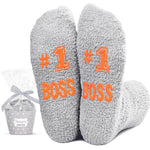 Cool Gifts For Bosses Boss Gifts For Men Women, Fuzzy Boss Gifts Male Femal Worlds Best Boss Women Retirement Socks