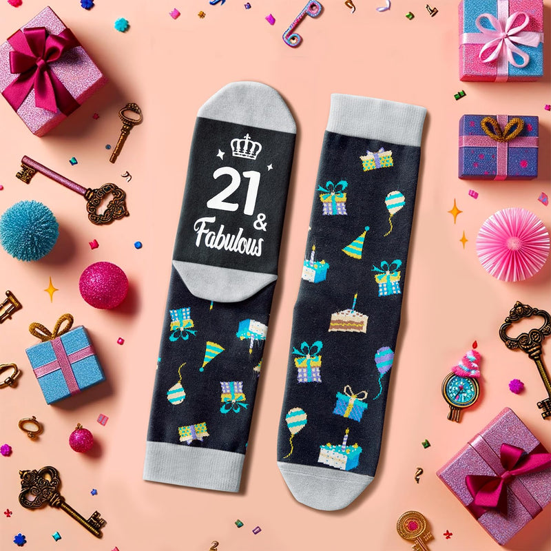 21st Birthday Gifts Socks Ideas - Gifts for 21 Year Old Woman Man Best Gifts for 21 Year Old Male Female, Gifts Greeting Card