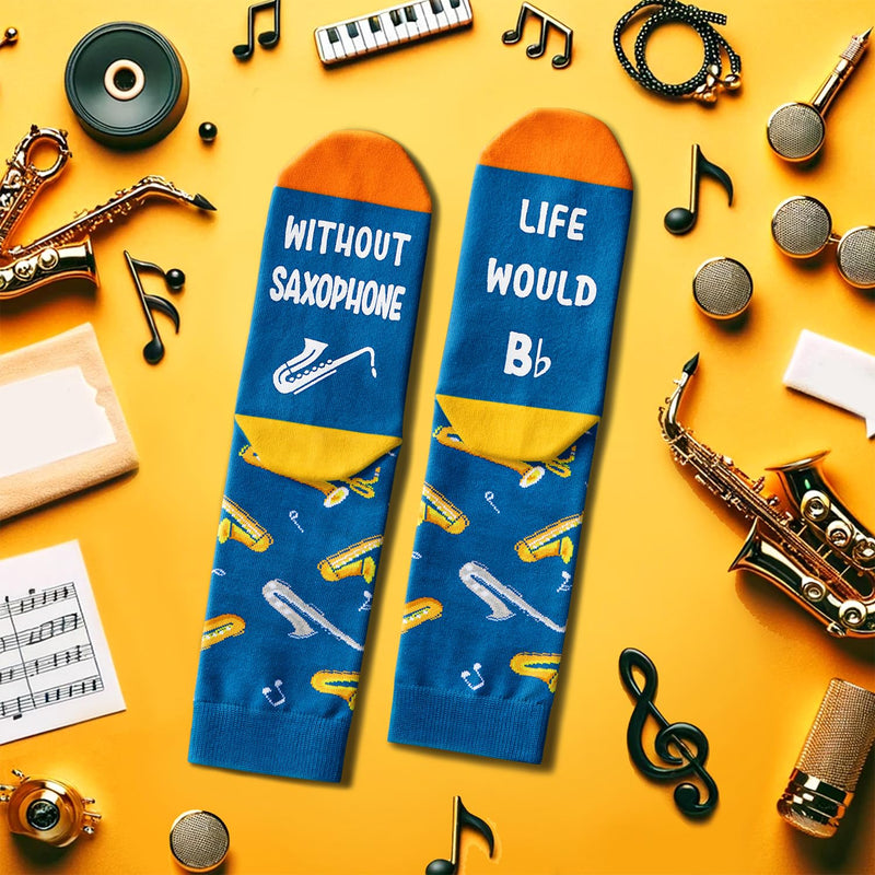 Saxophone Socks for Men Women - Crazy Saxophone Gifts Players Gifts, Percussion Musician Socks