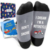 Racing Car Gifts for Men - Motorcycle Train Tractor Socks, Novelty Jake Brake Gifts