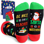 Christmas Gifts Ideas Stocking Socks for Teacher - Christmas Santa Gifts for Male Female Teacher, Appreaciation Gifts for Teacher