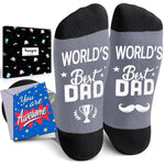 HAPPYPOP Best Dad Socks From Son Daughter - Funny Dad Socks Papa Socks, Gag Dad Birthday Gifts, Great Gifts For Dad With Greeting Card