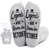 Birthday Gifts for Men Women, Legends Are Born In October Gifts, Novelty Birthday Gifts for Him Her, Best Birthday Socks