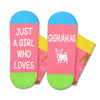 Funny Chihuahua Socks for Girls - Crazy Chihuahua Gifts Silly Fun Weird Gifts In Pink