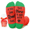 Christmas Gifts for Nurses Female Male - Nurse Stocking Stuffers School Nurse Student Gifts Nurse Graduation Gifts, Nurse Fuzzy Off Duty Socks